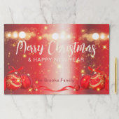 レッドバウブルズアンドスパークルスクリスマス紙ランチョンマット ペーパーパッド (インサイチュ)