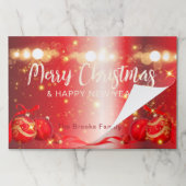 レッドバウブルズアンドスパークルスクリスマス紙ランチョンマット ペーパーパッド (折り畳み)