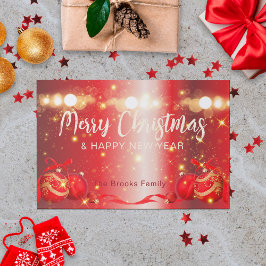 レッドバウブルズアンドスパークルスクリスマス紙ランチョンマット ペーパーパッド