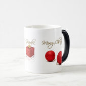 レッドバウブルズメリークリスマスマグカップ モーフィングマグカップ (正面右)