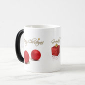 レッドバウブルズメリークリスマスマグカップ モーフィングマグカップ (正面左)