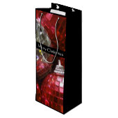 レッドバウブルズメリークリスマス抱き枕ワインブラック ワインギフトバッグ (裏面アングル)