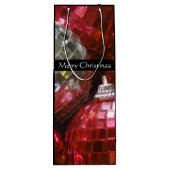 レッドバウブルズメリークリスマス抱き枕ワインブラック ワインギフトバッグ (裏面)