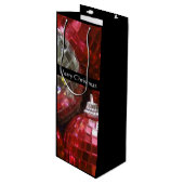 レッドバウブルズメリークリスマス抱き枕ワインブラック ワインギフトバッグ (正面アングル)