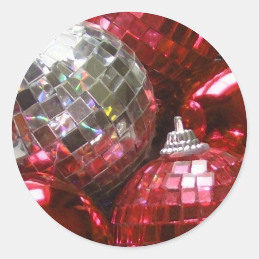 レッドバウブルズラウンドステッカー ラウンドシール (正面)