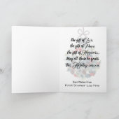 レッドバエレガントードオーナメントクリスマスホリデー シーズンカード (内部)