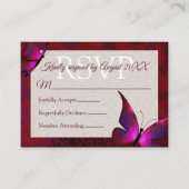 レッドバタフライキンセアニラRSVPカード アドバイスカード (正面)