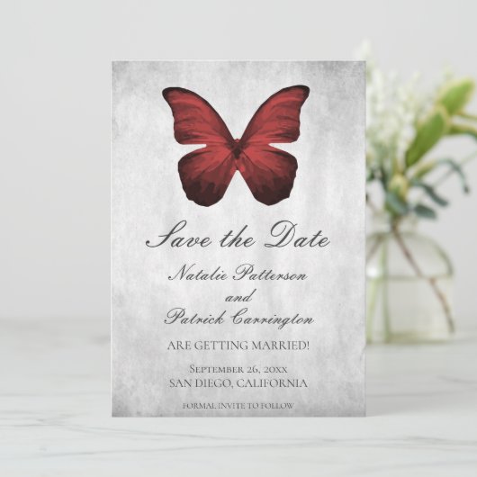 レッドバタフライ セーブ・ザ・デート 招待状 (スタンド正面)