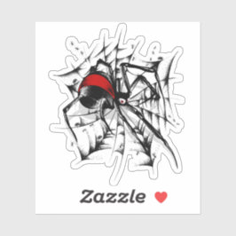 レッドバックスパイダーウェブカスタムカットビニールシール シール