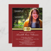 レッドバックルバンド卒業発表 招待状 (正面/裏面)