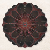レッドバック・スパイダーフラクタルアート ペーパーコースター (正面)