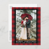 レッドバッファローの結婚写真メリークリスマス ポストカード (正面/裏面)