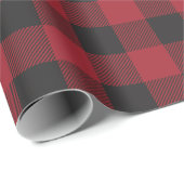 レッドバッファローチェックのクリスマス ラッピングペーパー (ロールコーナー)