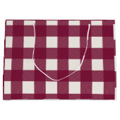 レッドバッファローチェックガーリープレイド可愛ミニマル ラージペーパーバッグ (正面)