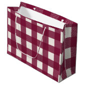 レッドバッファローチェックガーリープレイド可愛ミニマル ラージペーパーバッグ (正面アングル)