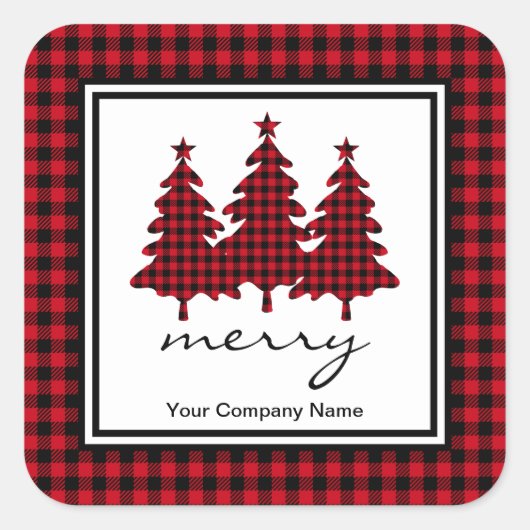 レッドバッファローチェックパインツリーズ社 スクエアシール (正面)