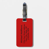 レッドバッファロープライドカスタムとモノグラム ラゲッジタグ (裏面縦)