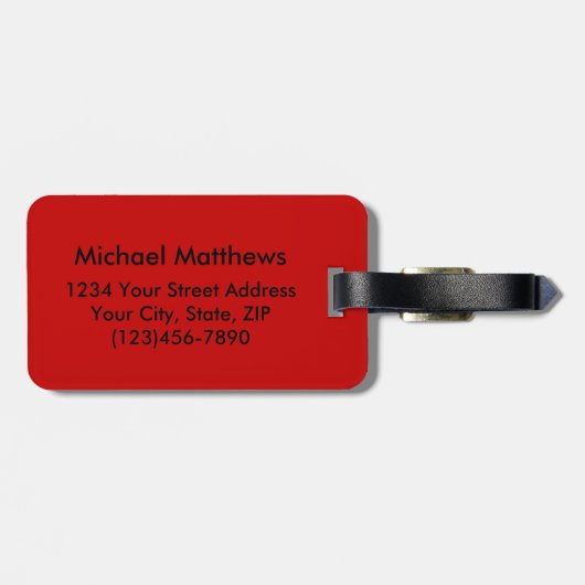 レッドバッファロープライドカスタムとモノグラム ラゲッジタグ (裏面横)