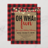 レッドバッファロープライドOh何おもしろいクリスマスパーティー招待状 (正面/裏面)