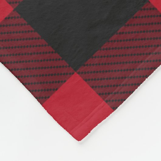 レッドバッファロープレイドウォーター色深紅色クリスマス フリースブランケット (角)