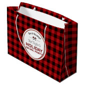 レッドバッファロープレイドウッドホリデーインナーパーティー ラージペーパーバッグ (裏面アングル)