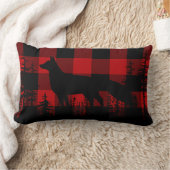 レッドバッファロープレイドウッドランドパインフォレストキツネルンバー ランバークッション (ブランケット)