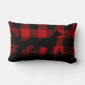 レッドバッファロープレイドウッドランドパインフォレストキツネルンバー ランバークッション (裏面)