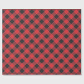 レッドバッファロープレイドカントリーシックスタイル ラッピングペーパー (フラット)