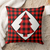 レッドバッファロープレイドキャビンクリスマス クッション (ブランケット)