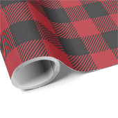 レッドバッファロープレイドクリスマスパターンラッピング紙 ラッピングペーパー (ロールコーナー)