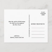 レッドバッファロープレイドクリスマスフォトホリデー ポストカード (裏面)