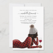 レッドバッファロープレイドクリスマスブライダルシャワーインビタティ 招待状 (正面)