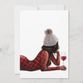 レッドバッファロープレイドクリスマスブライダルシャワーインビタティ 招待状 (裏面)