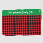 レッドバッファロープレイドゴルフタオルカスタム/クラブ名 ゴルフタオル (横)