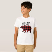 レッドバッファロープレイドシスターベアホリデイ Tシャツ (正面フル)