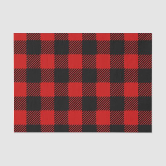 レッドバッファロープレイドティッシュペーパー 薄葉紙 (正面)