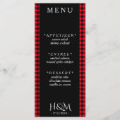 レッドバッファロープレイドディナーウェディングレセプション メニュー (正面)