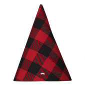 レッドバッファロープレイドパーティー帽子 パーティーハット (右)