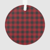 レッドバッファロープレイドファミリー初めてのクリスマス オーナメント (裏面)