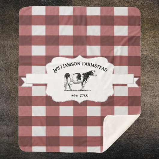 レッドバッファロープレイドファームカウシェルパブランケット シェルパブランケット