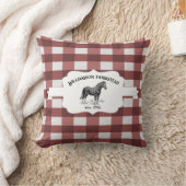 レッドバッファロープレイドファームホース クッション (ブランケット)