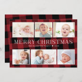 レッドバッファロープレイドフォトギャラリークリスマスカード シーズンカード (正面/裏面)