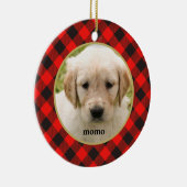 レッドバッファロープレイドペットクリスマスセラミックオーナメント セラミックオーナメント (右)
