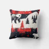 レッドバッファロープレイドポーラーベア クッション (裏面)