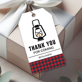 レッドバッファロープレイドランタンランバージャック誕生日 ギフトタグ