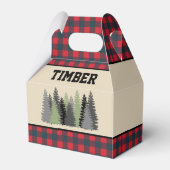 レッドバッファロープレイドランバージャックバースデーパーティー フェイバーボックス (正面サイド)