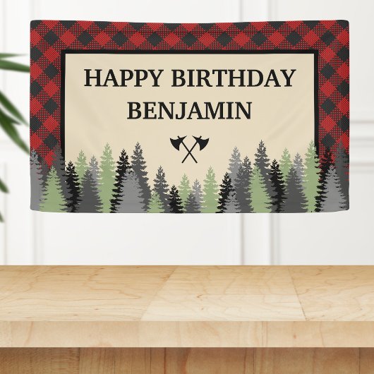 レッドバッファロープレイドランバージャックバースデーパーティー 横断幕