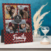 レッドバッファロープレイドランバージャックファミリーフォトコラージュ フォトプラーク (側面)