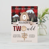 レッドバッファロープレイドワイルドベア2歳の誕生日 招待状 (スタンド正面)