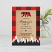 レッドバッファロープレイドヴィンテージクラフト招待状 招待状 (スタンド正面)